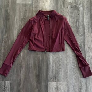 Balance Athletics Crop Zip Jacket - Burgundy